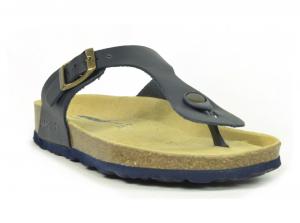 Sanosan Geneve Leather Navy Womens Designer Thong Sandals